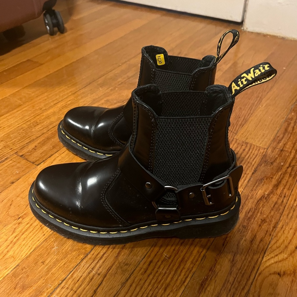 Black Leather Ankle Boots - Picture 4 of 5
